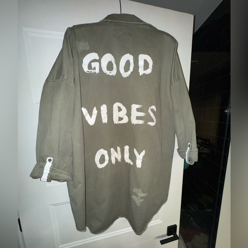 Good Vibes Only military style jacket